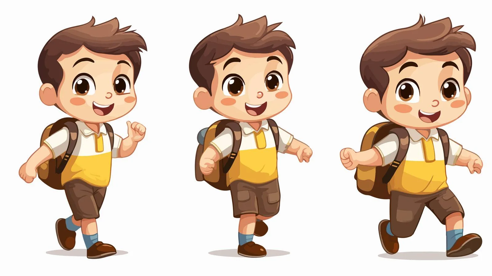 Joyful Kid Going to School Cartoon — free download from Dotvec