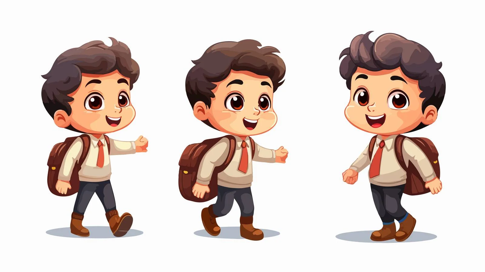 Cheerful Little Boy School Cartoon Vector — free download from Dotvec