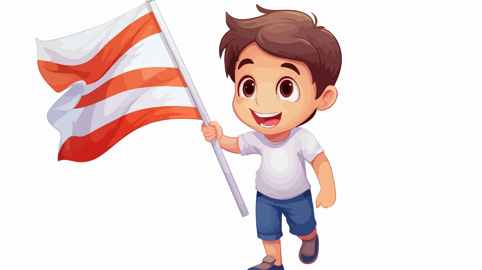 Joyful Boy with Flag Cartoon Vector — free download from Dotvec