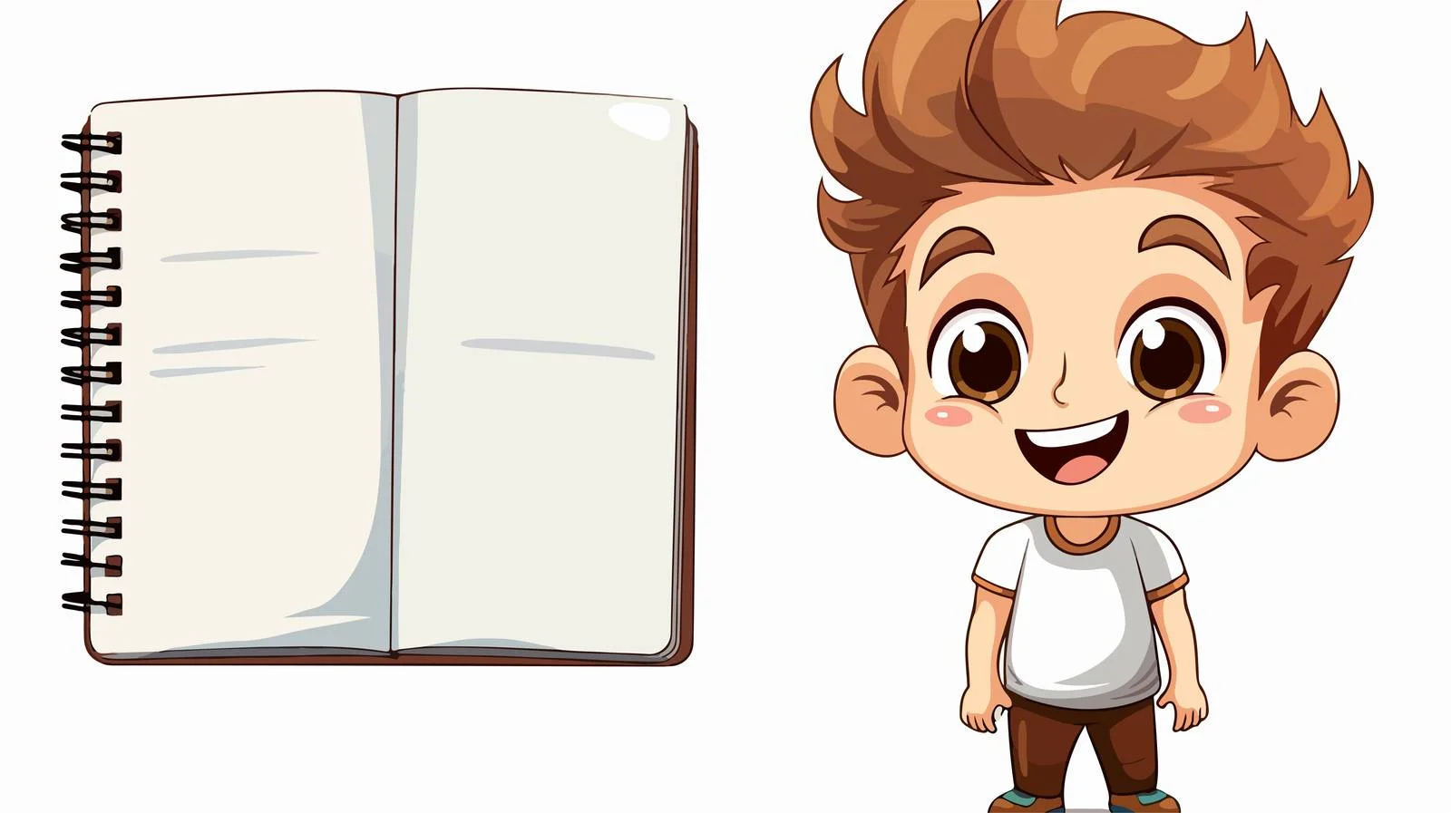 Kid Notebook Cartoon Template — free download from Dotvec