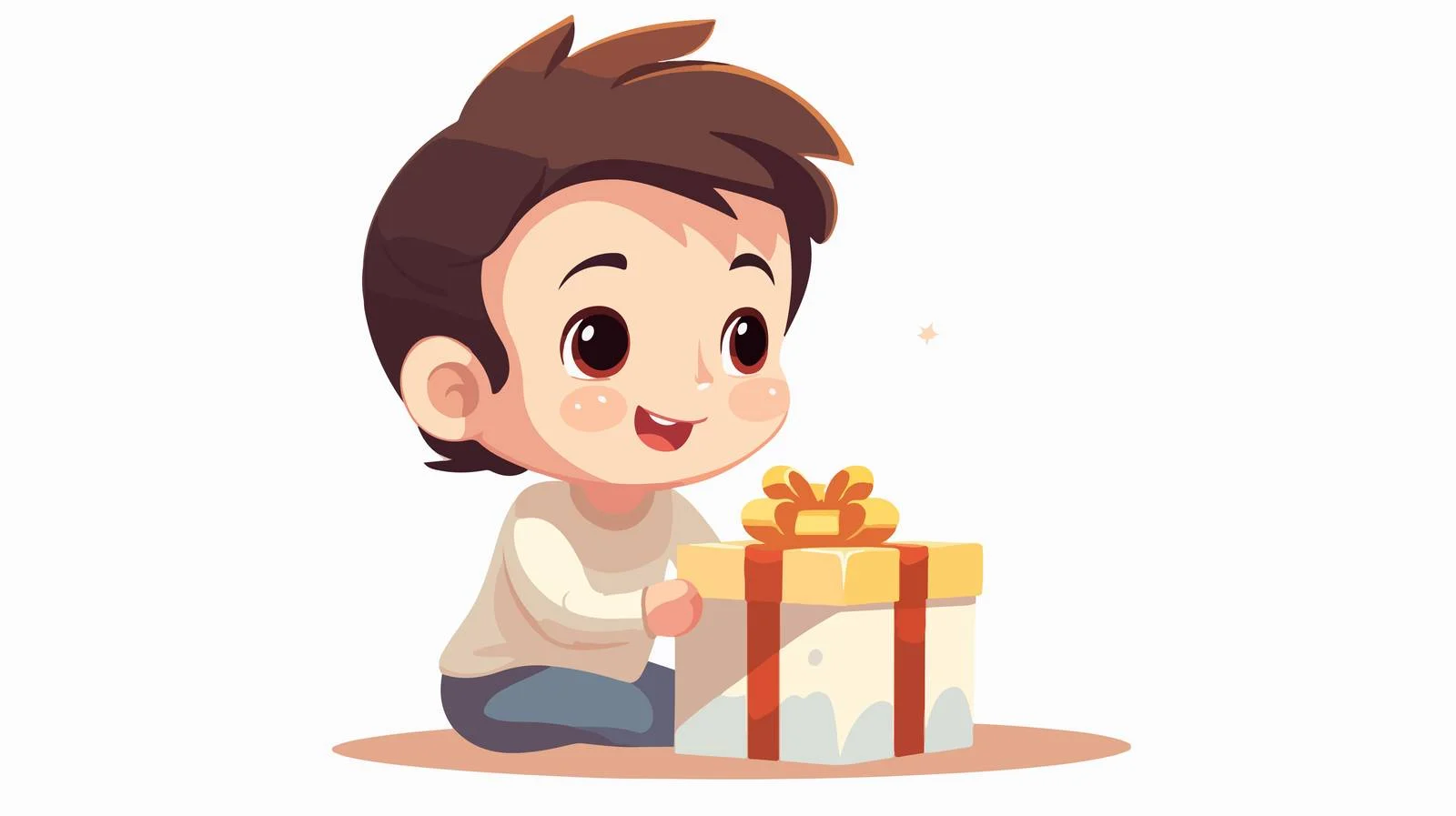 Joyful Child Receiving Birthday Gift — free download from Dotvec
