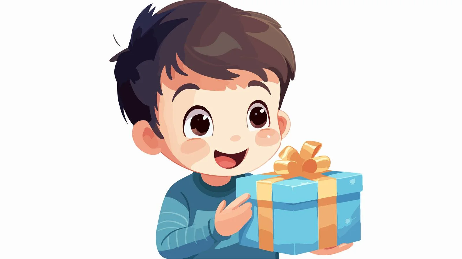 Joyful Child Receives Birthday Gift — free download from Dotvec