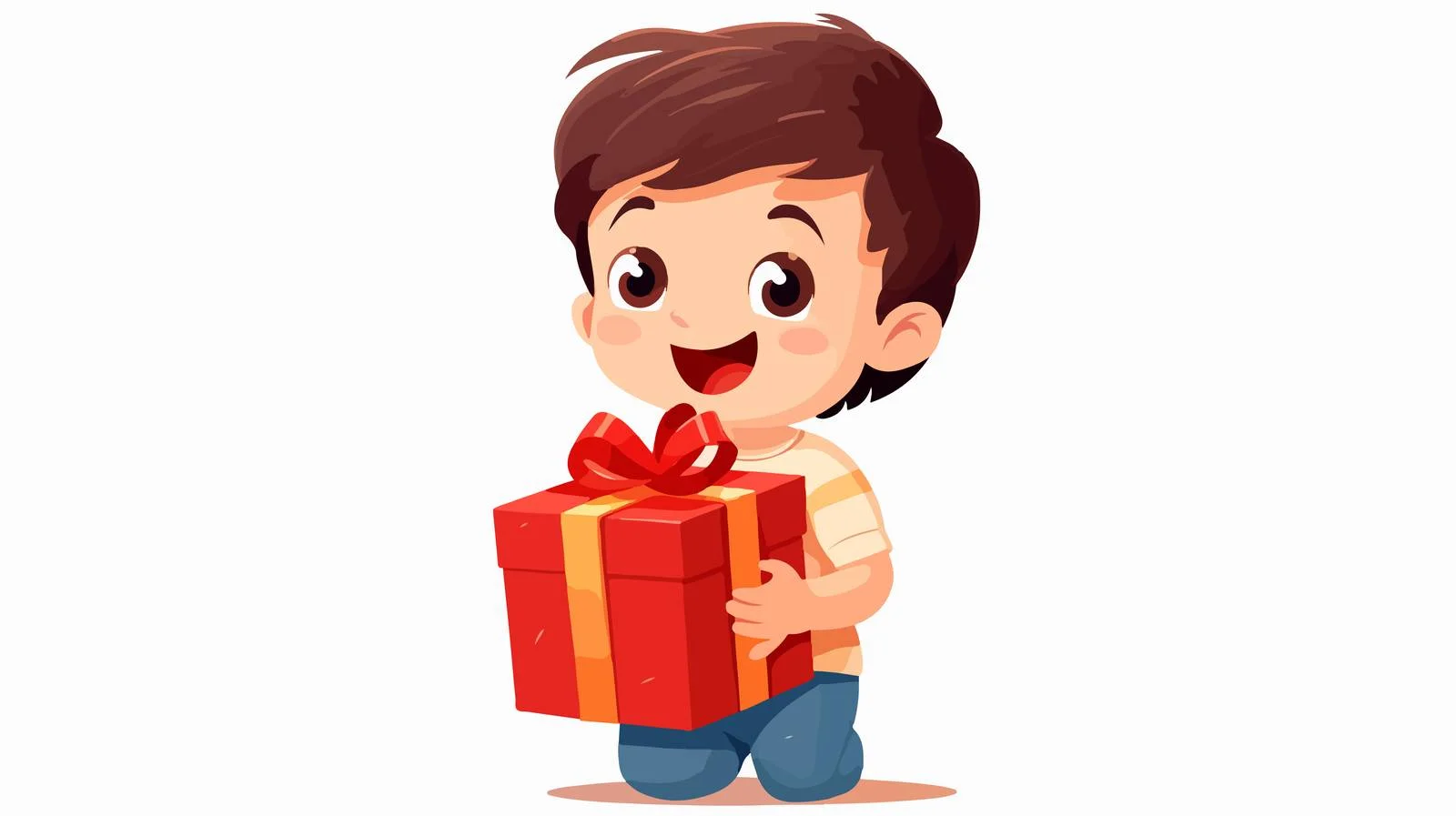 Excited Kid Opening Birthday Gift — free download from Dotvec