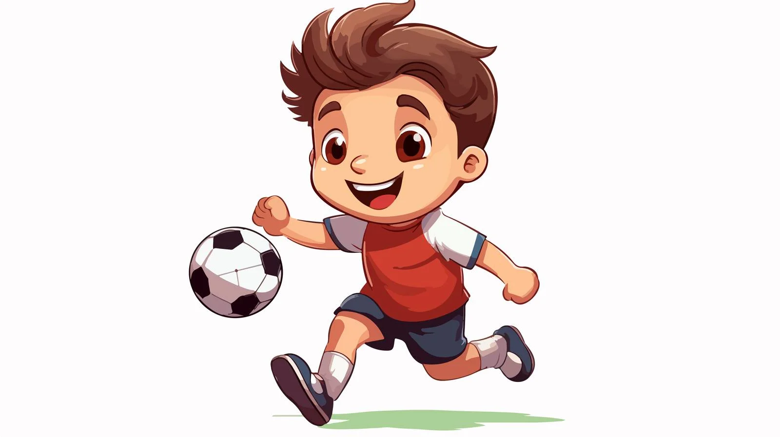 Cheerful Kid Playing Cartoon Soccer Vector — free download from Dotvec