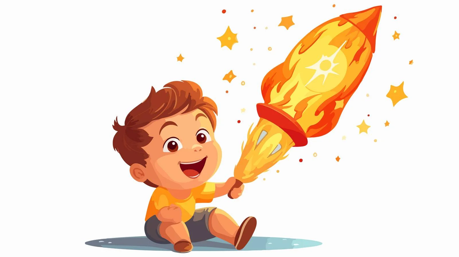 Joyful Boy Playing with Rocket Toy — free download from Dotvec