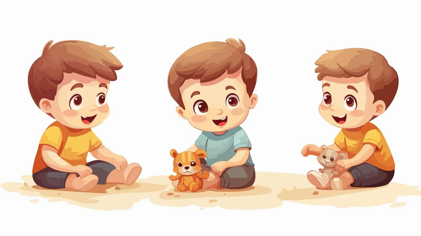 Joyful Child Playing with Cartoon Toy — free download from Dotvec