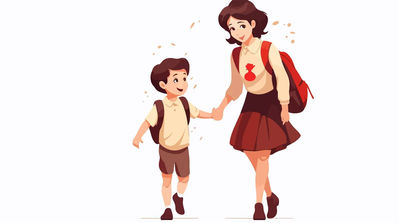 Cheerful Child Getting Ready for School — free download from Dotvec