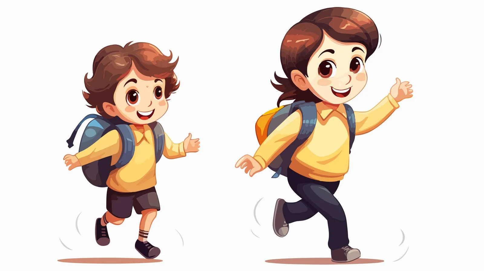 Cheerful Child Getting Ready for School — free download from Dotvec