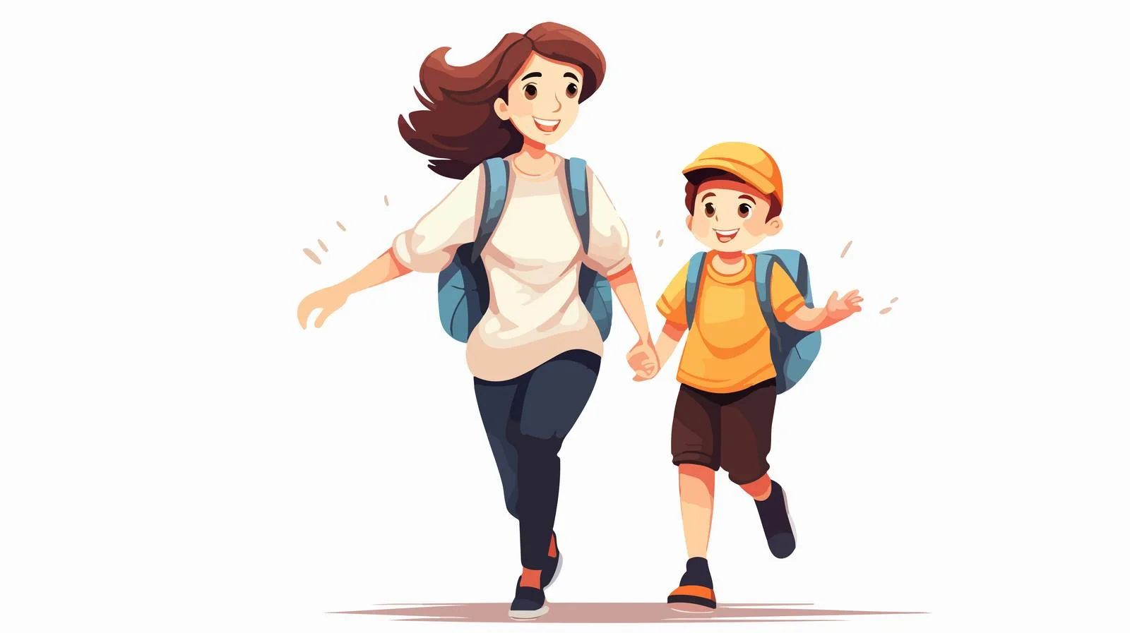 Cheerful Child Getting Ready for School — free download from Dotvec