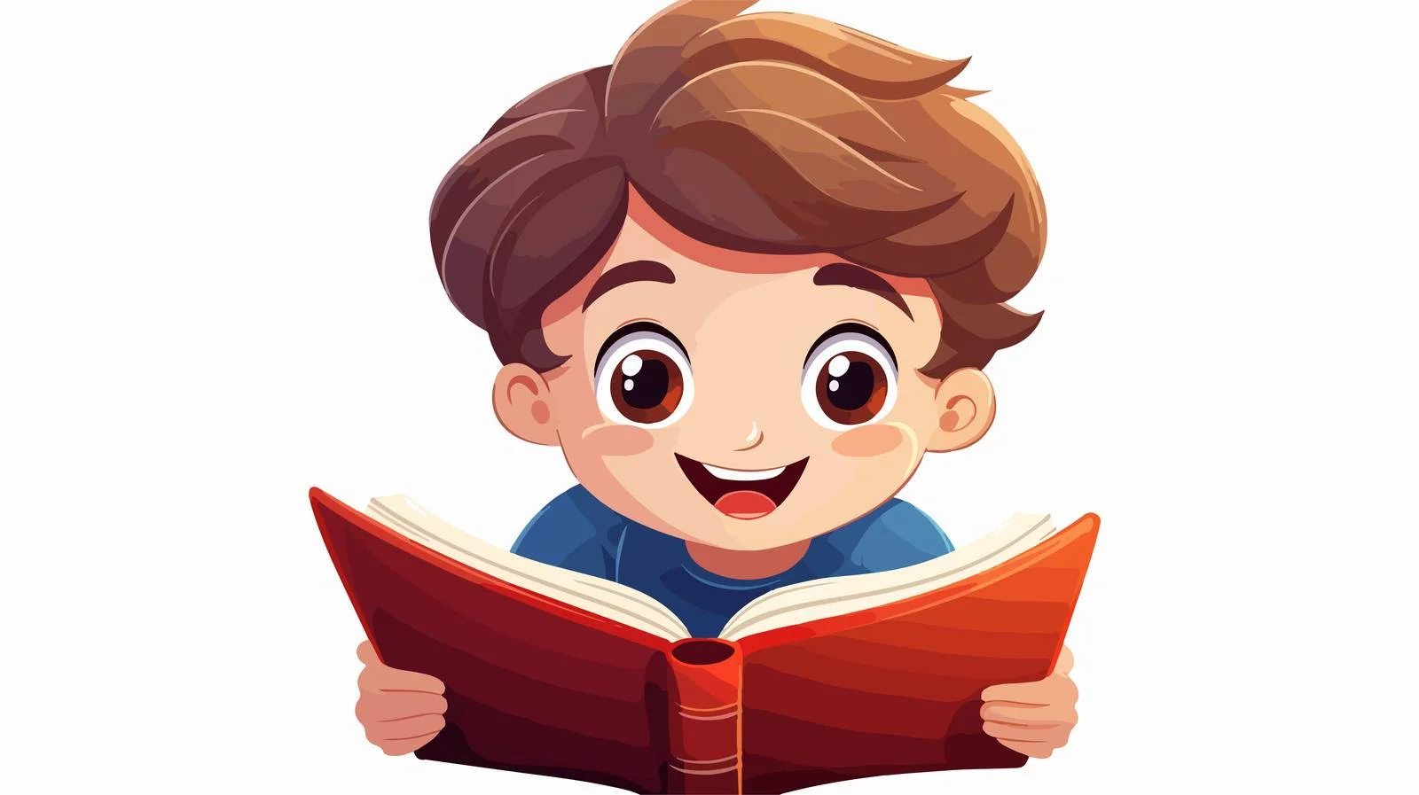 Joyful Kid Reading Cartoon Illustration — free download from Dotvec