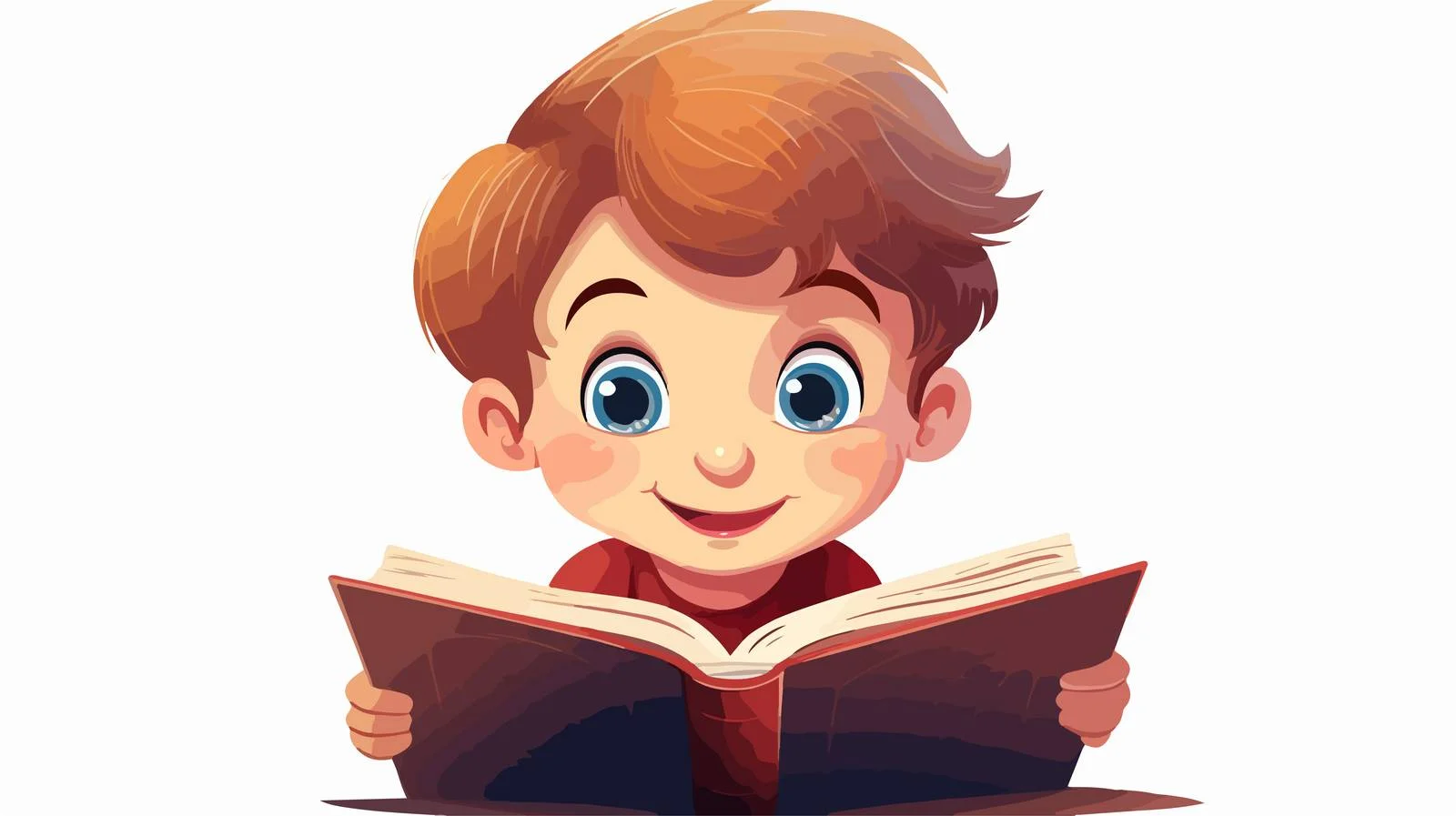 Joyful Child Reading Cartoon Illustration — free download from Dotvec
