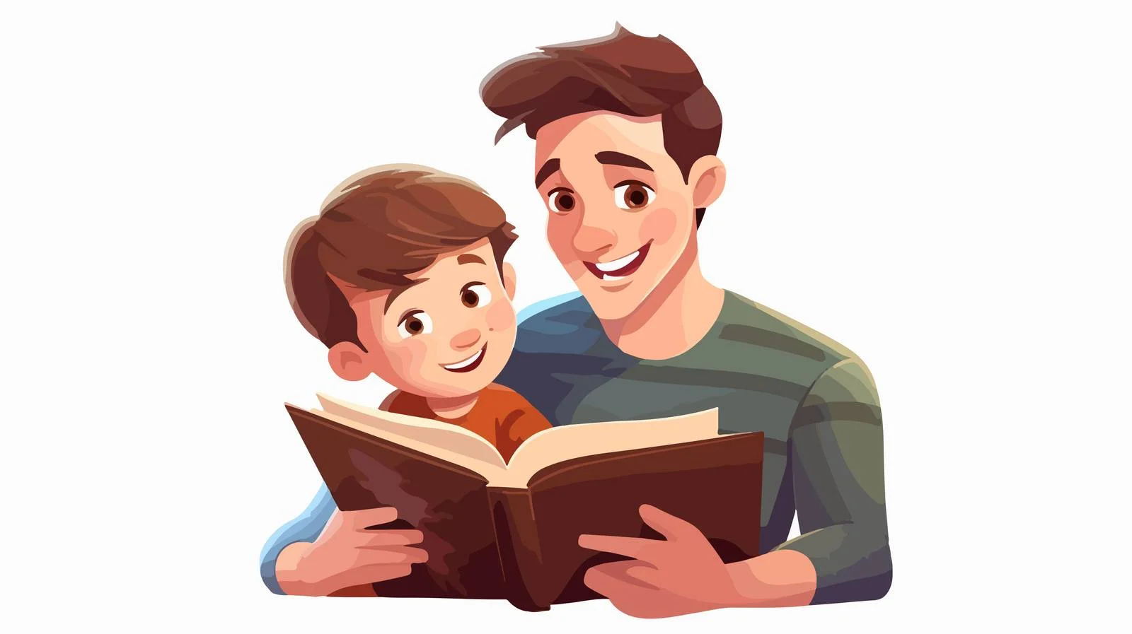 Joyful Child Reading Book with Parent — free download from Dotvec