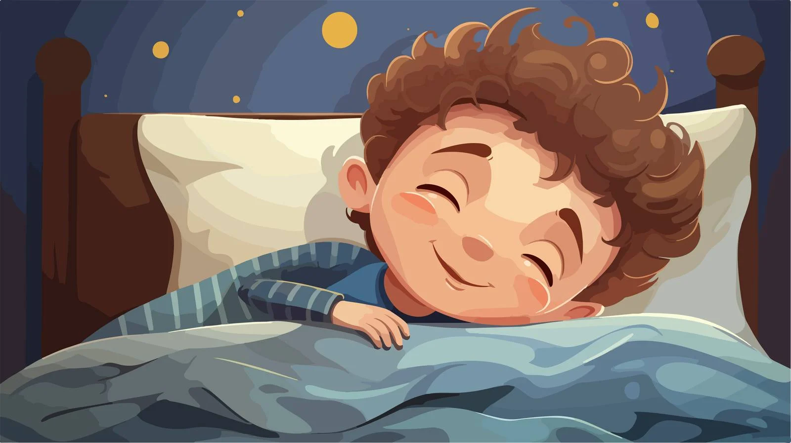 Sweet Dreams: Sleeping Kid Cartoon — free download from Dotvec