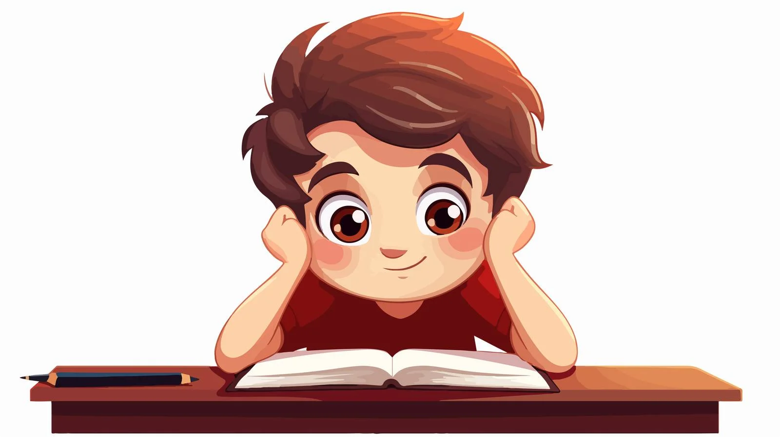 Thoughtful Little Boy Cartoon Exam — free download from Dotvec