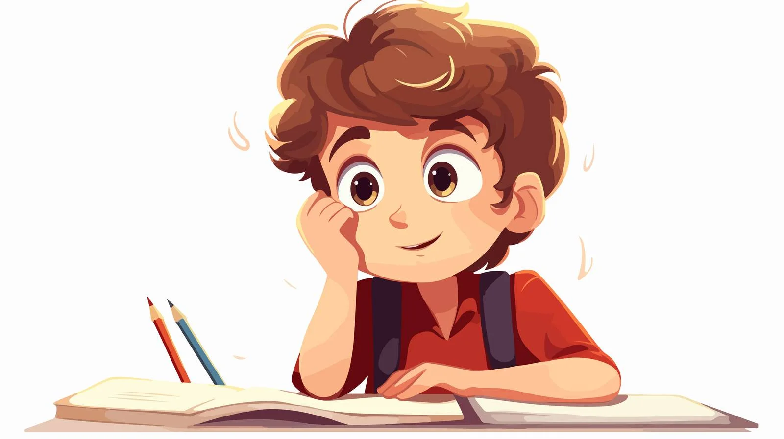 Young Student Pondering on Exam — free download from Dotvec