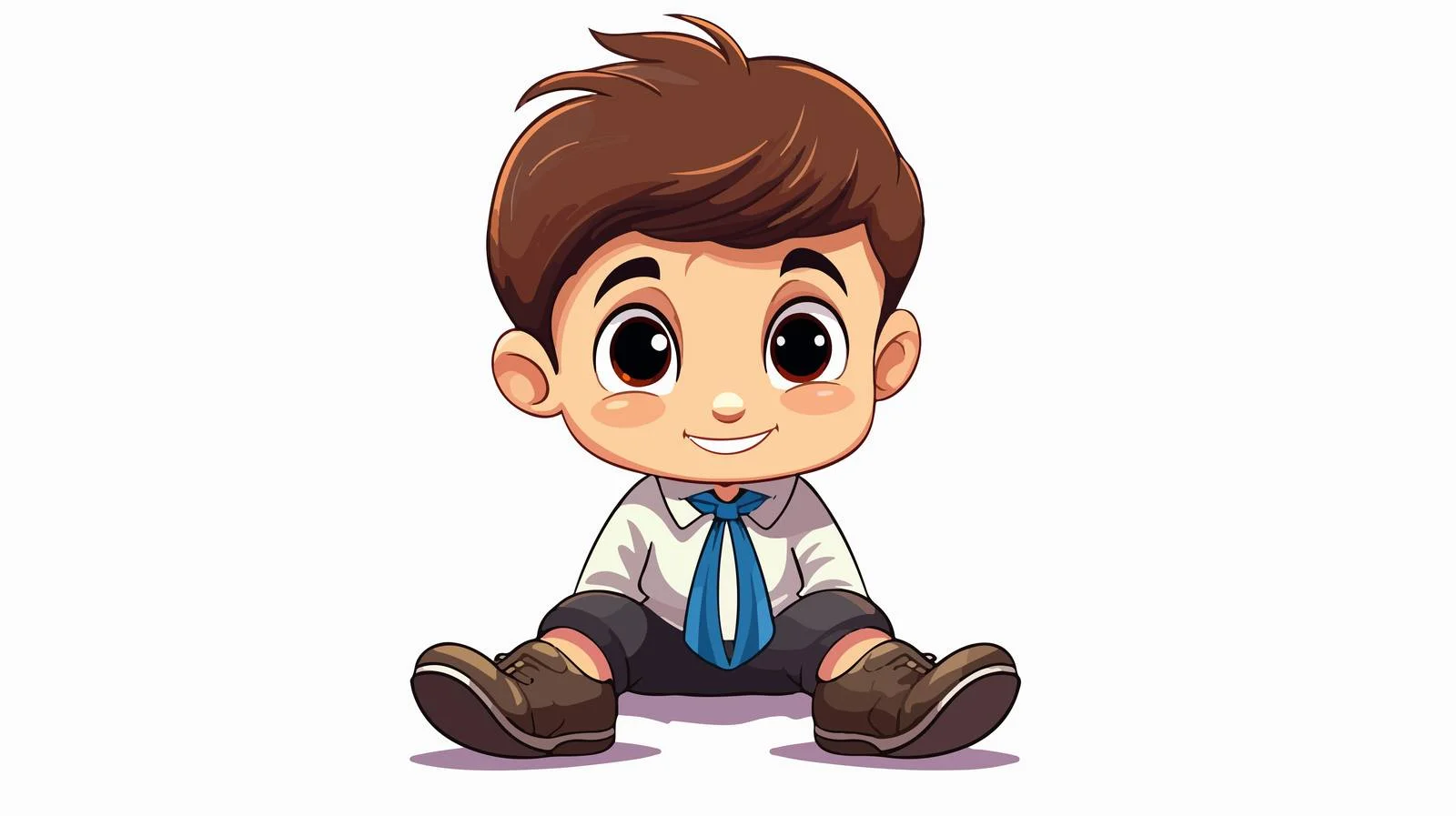 Adorable Kid Tying Shoe Cartoon — free download from Dotvec