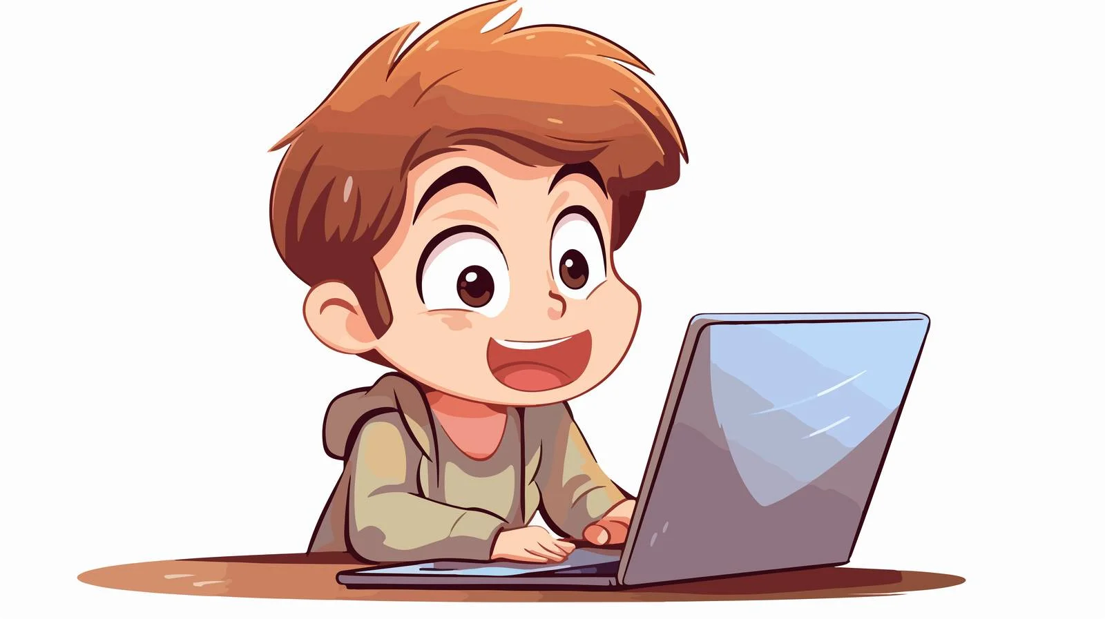 Young Boy Confused Using Laptop Near Car — free download from Dotvec