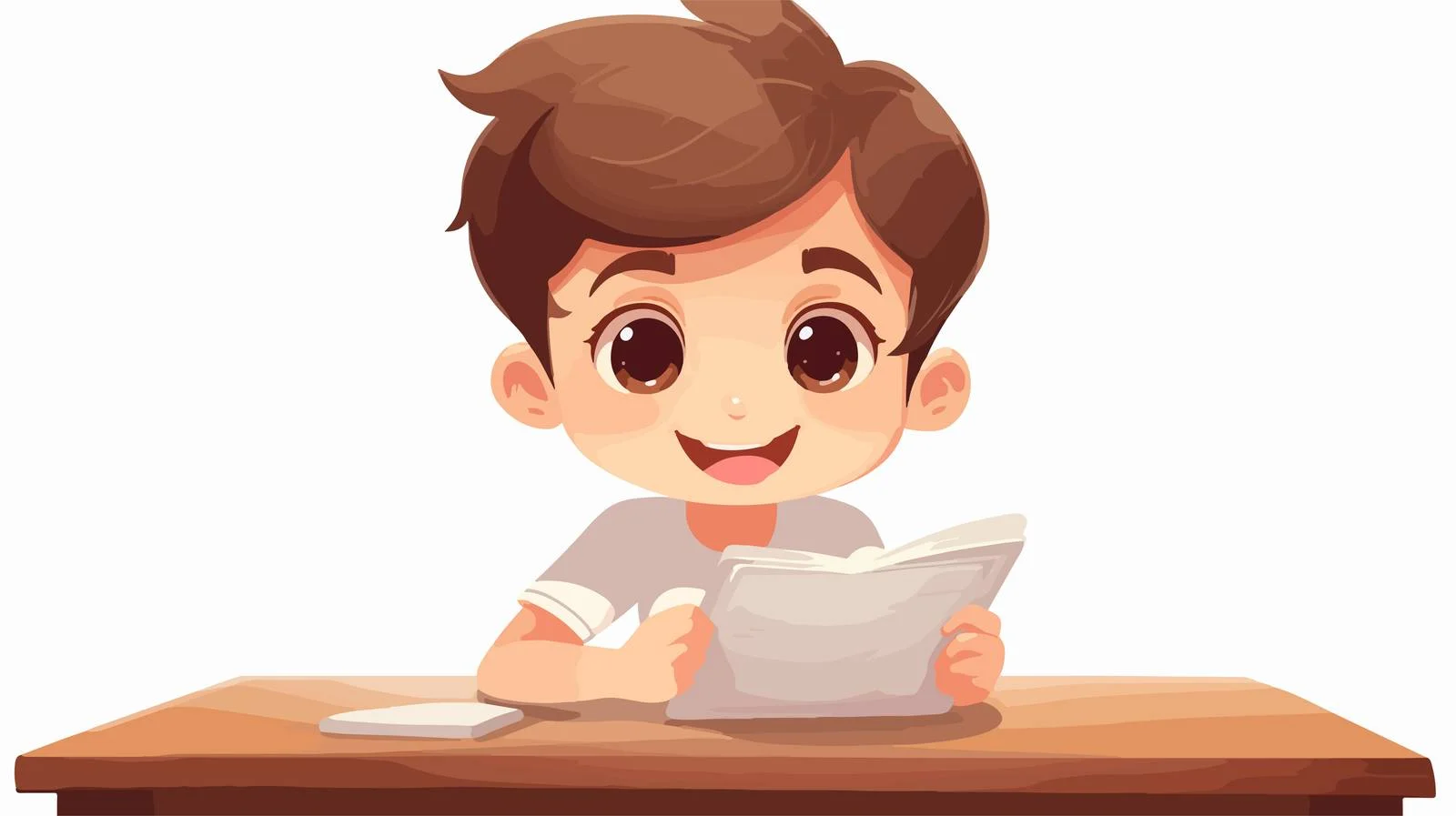 Cheerful Child Using Tablet in Cartoon Room — free download from Dotvec