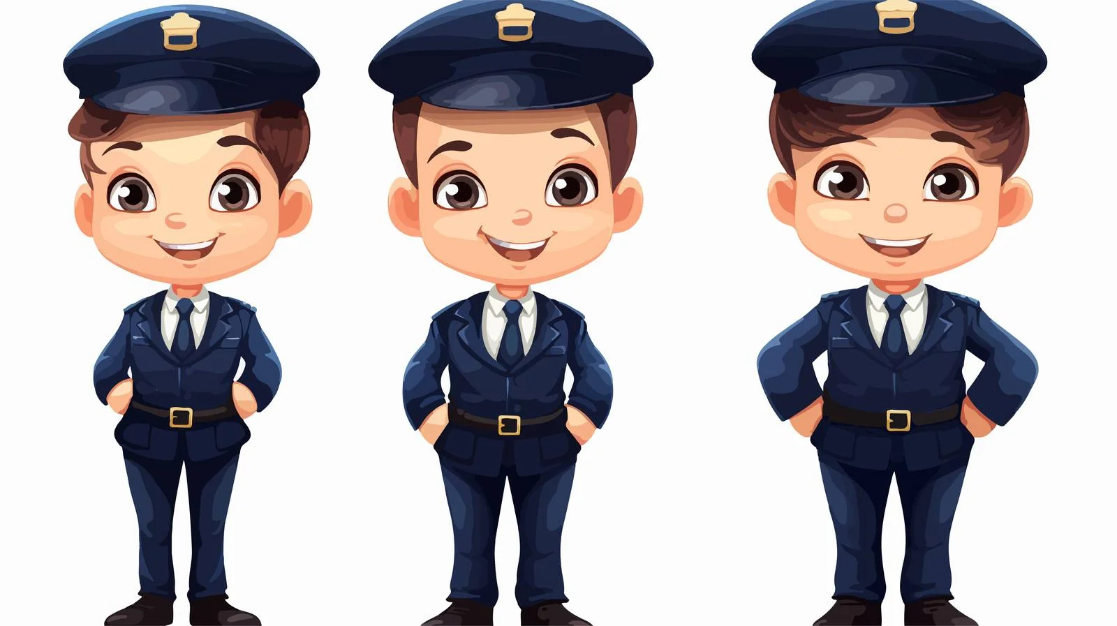 Joyful Kid in Police Uniform — free download from Dotvec