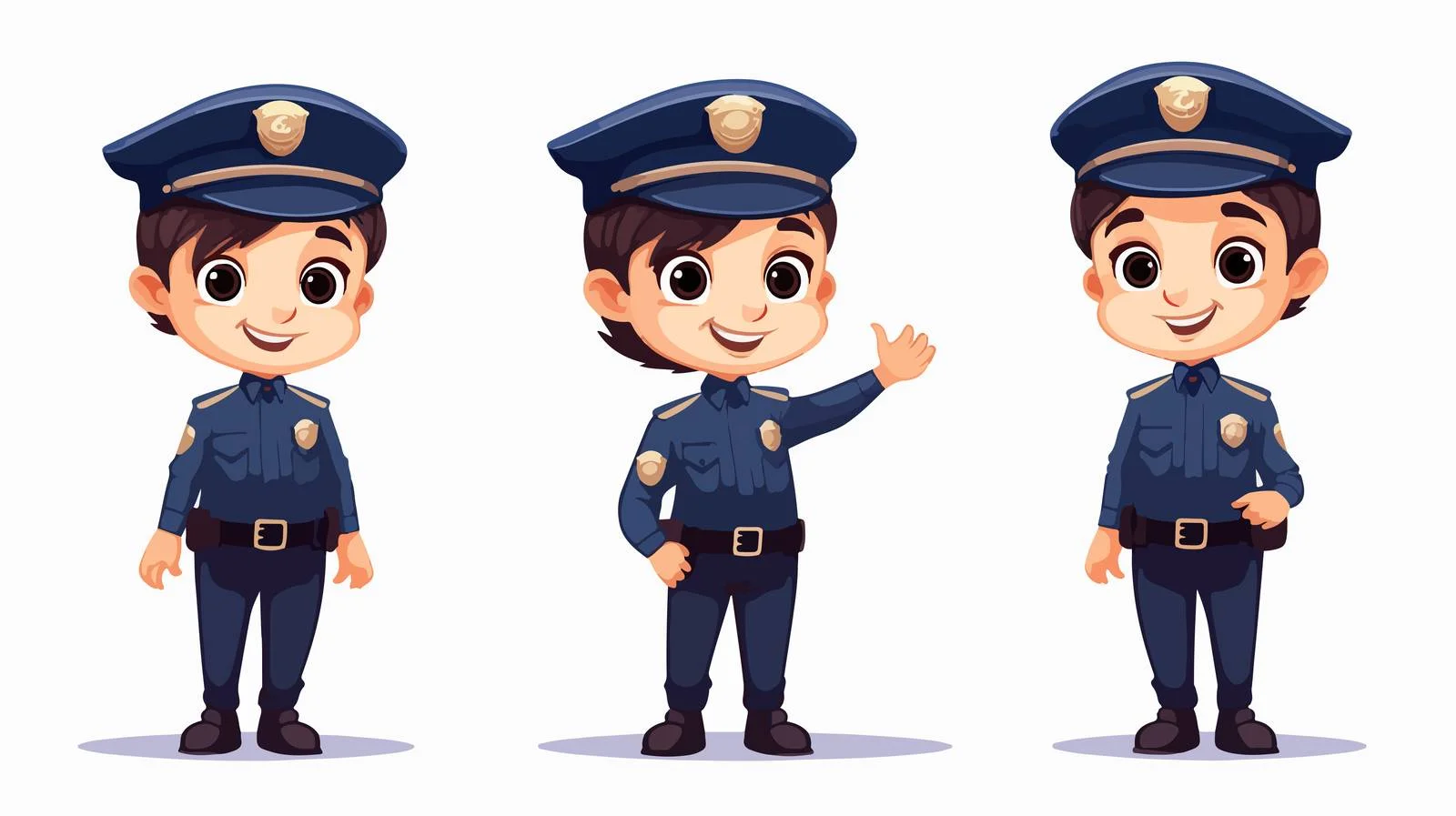 Cheerful Child Police Officer Uniform Portrait — free download from Dotvec