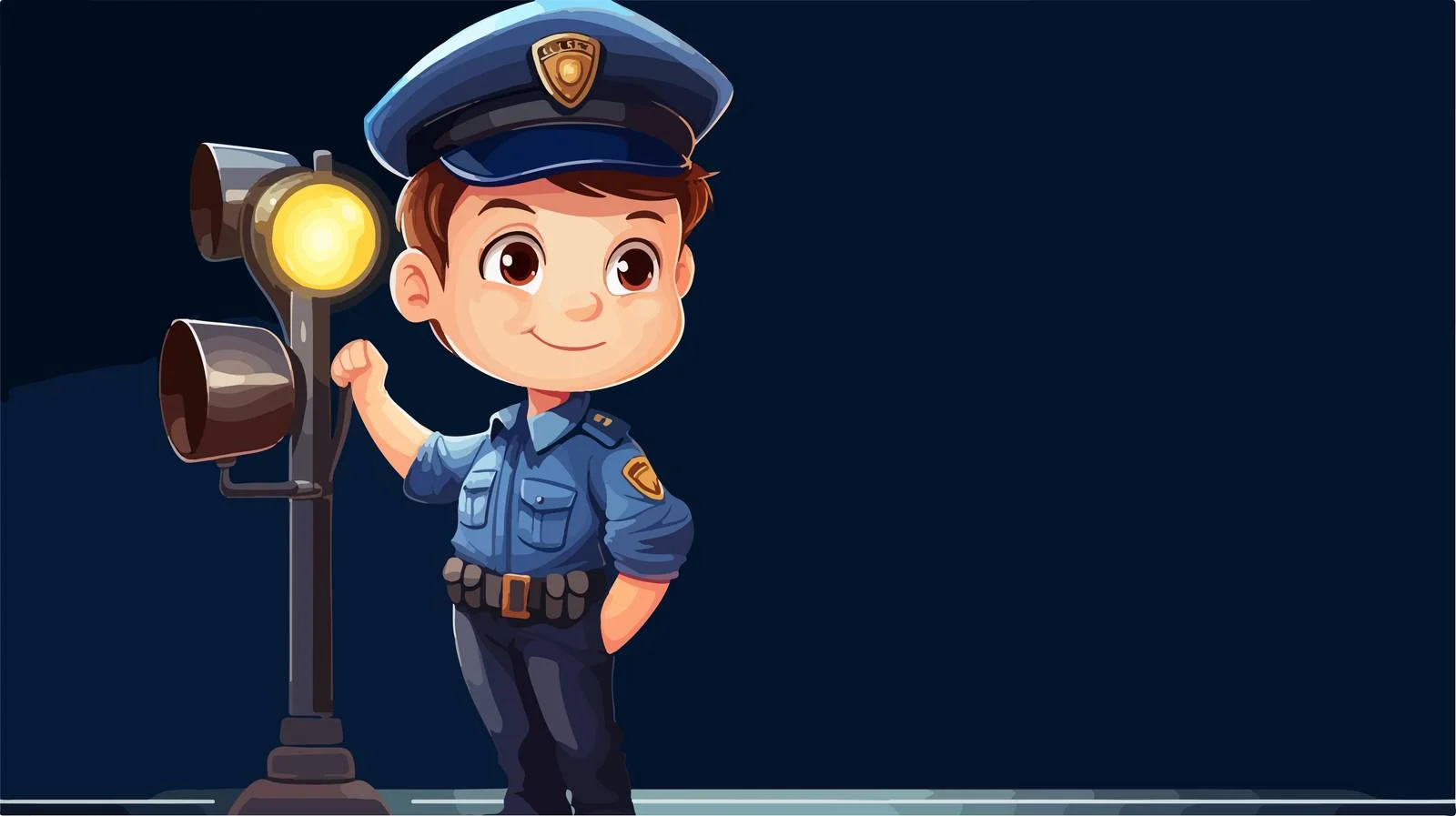 Cheerful Kid in Police Uniform — free download from Dotvec