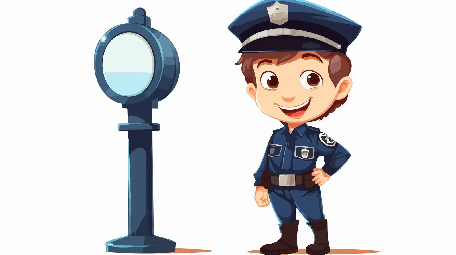 Adorable Police Officer Little Kid Portrait — free download from Dotvec