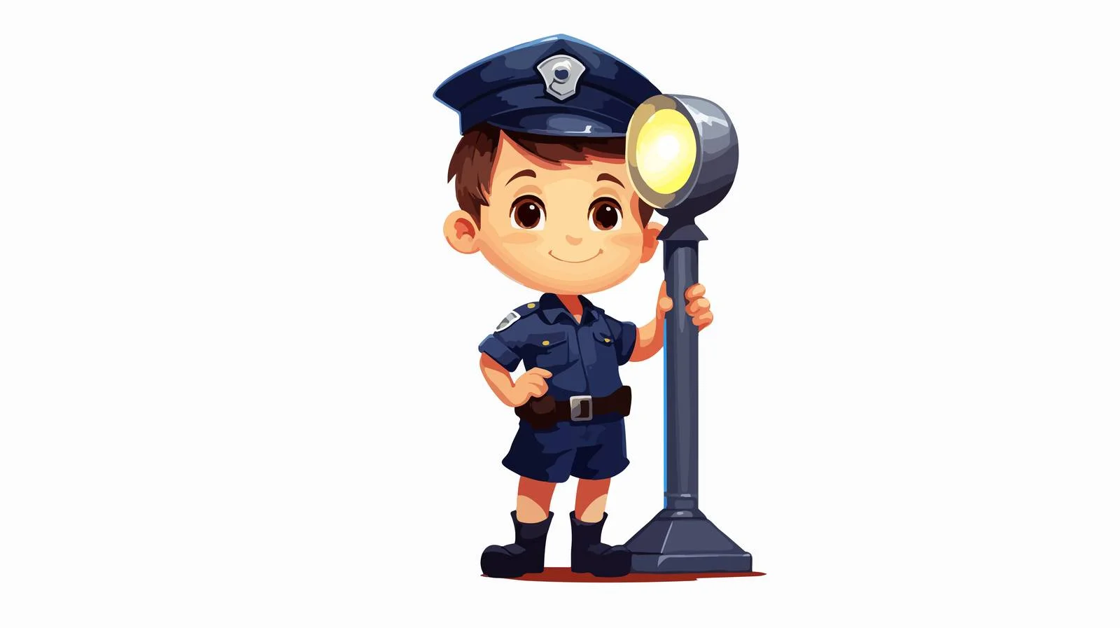 Joyful Kid in Police Uniform — free download from Dotvec