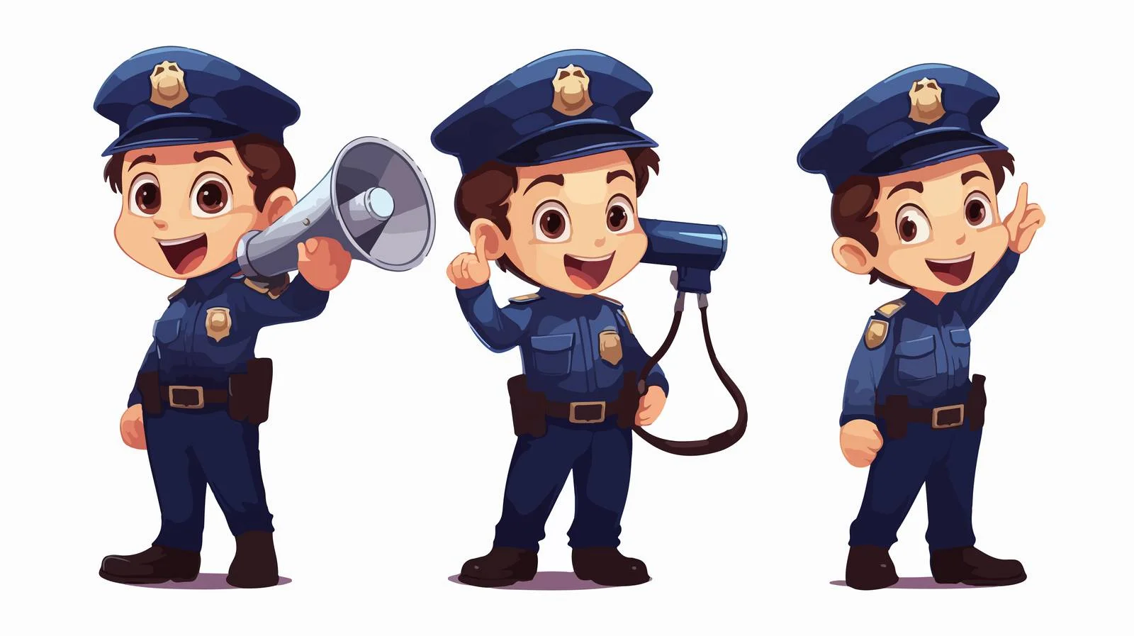 Cheerful Kid in Police Uniform — free download from Dotvec