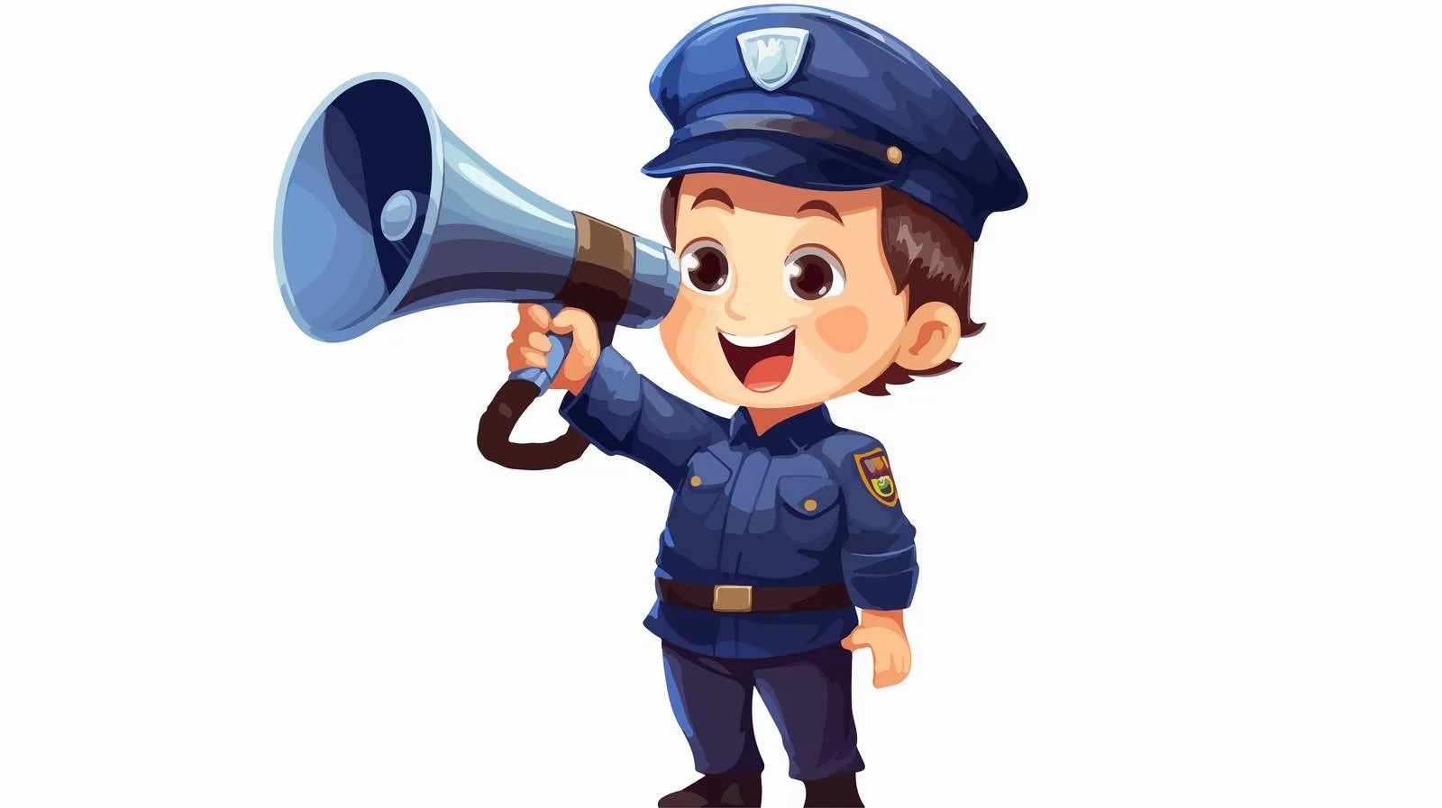 Joyful Kid in Police Uniform — free download from Dotvec