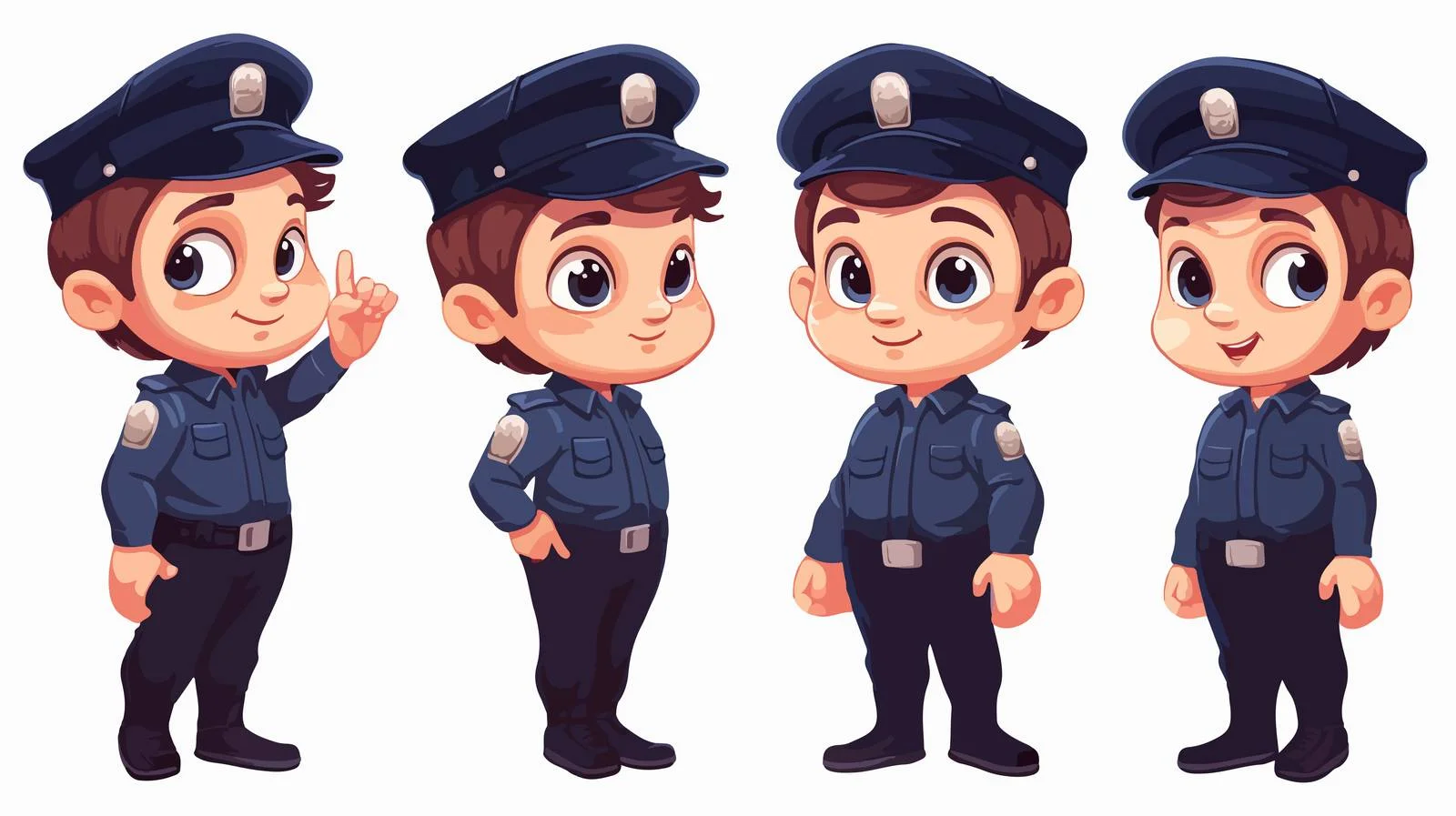 Cheerful Kid in Police Costume — free download from Dotvec