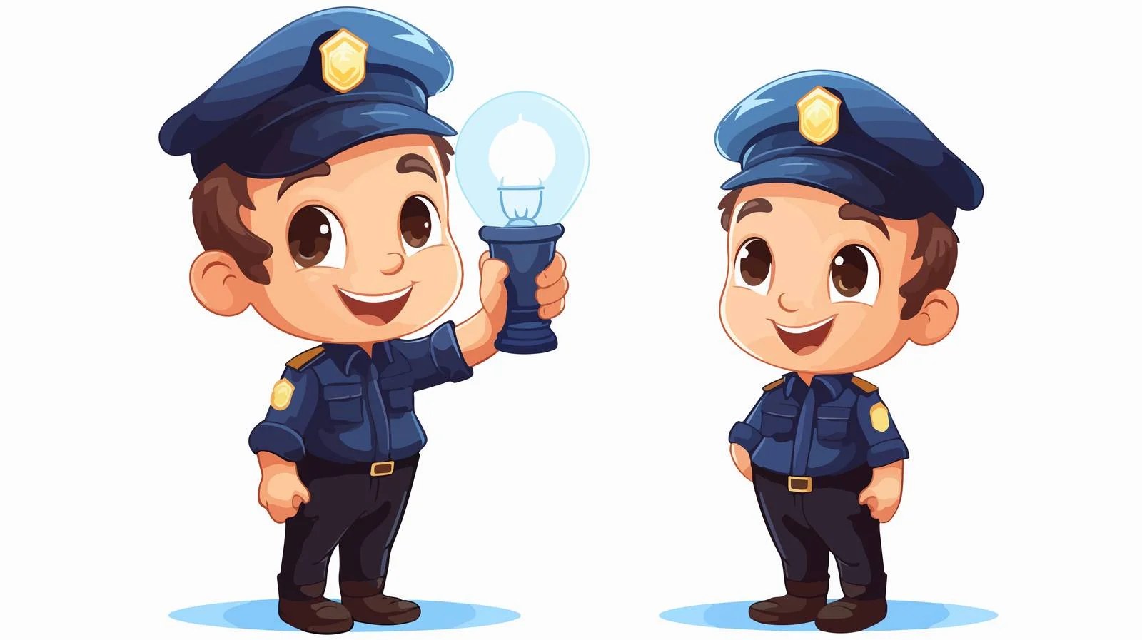 Cheerful Child in Police Uniform — free download from Dotvec