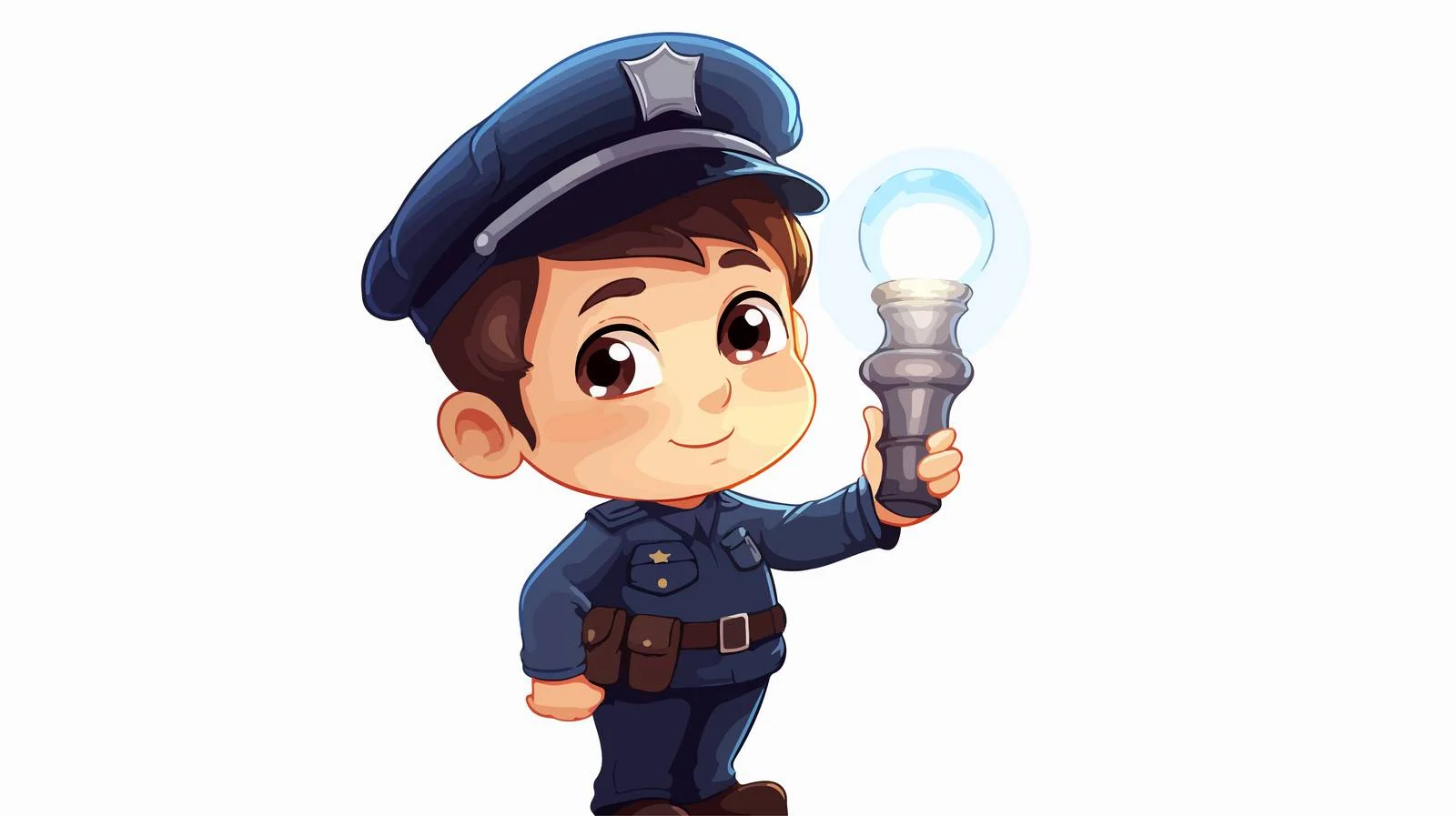 Cheerful Little Boy in Police Outfit — free download from Dotvec