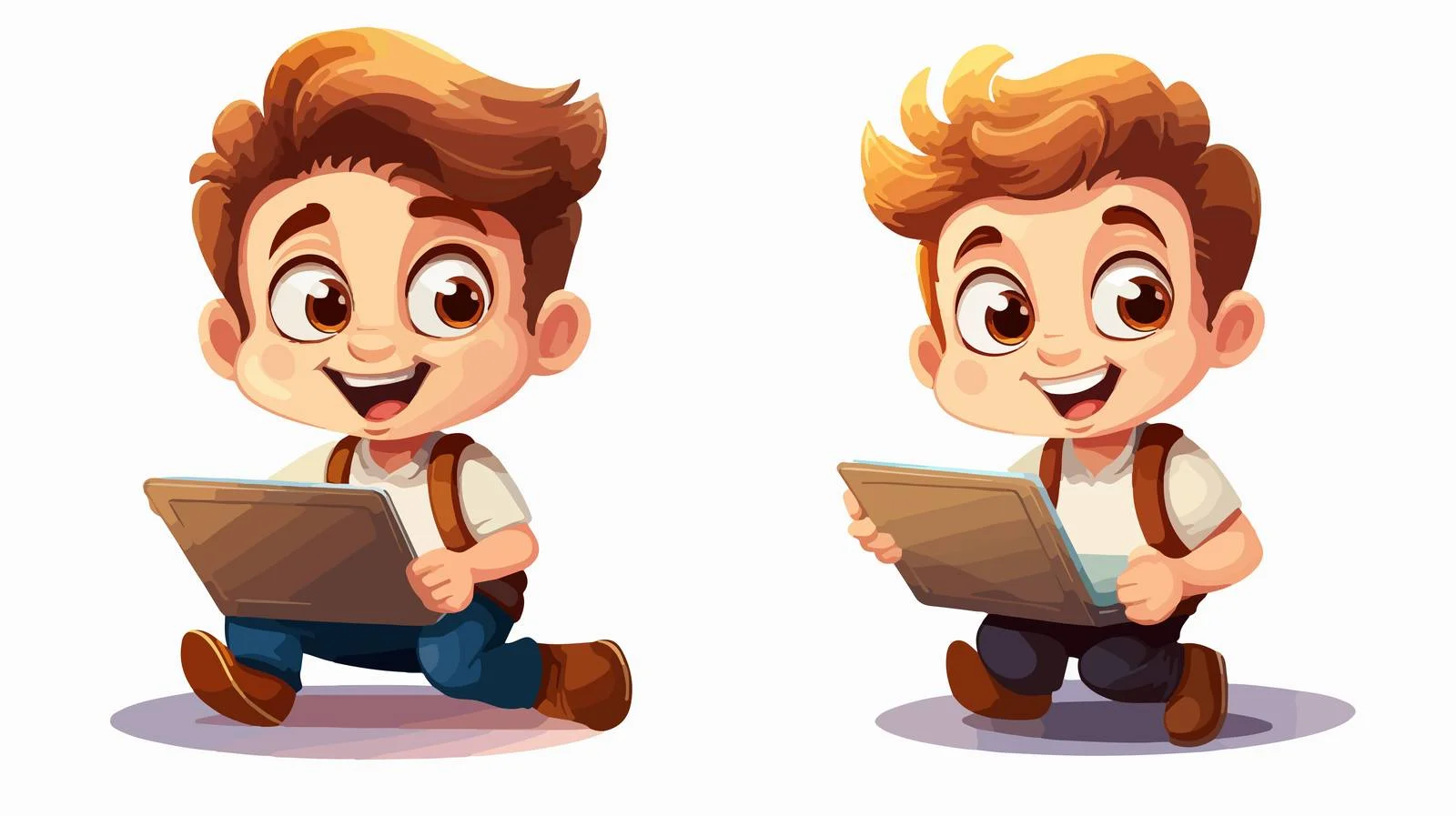Cheerful Kid Notebook Cartoon Vector Illustration — free download from Dotvec