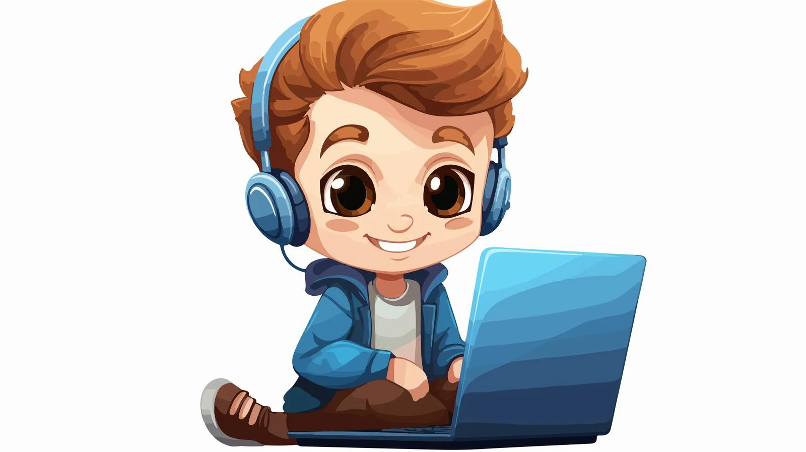 Cheerful Kid with Notebook Cartoon Vector — free download from Dotvec