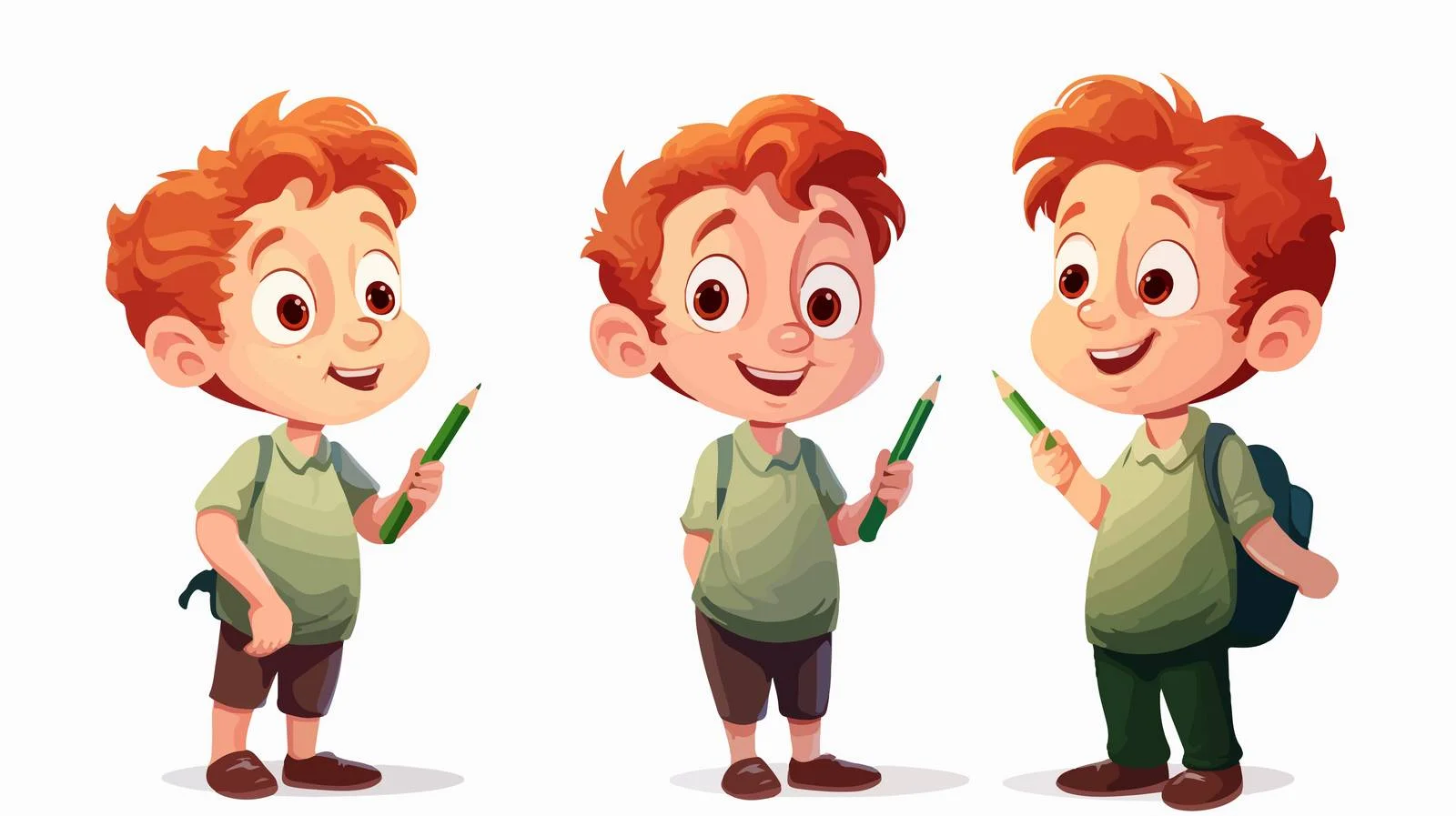 Joyful Child with Cartoon Pencil — free download from Dotvec