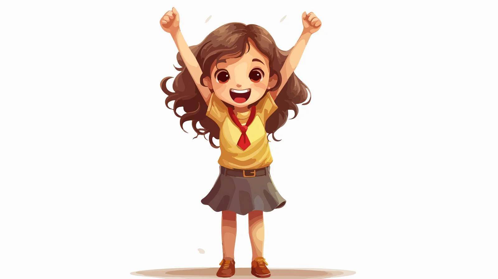 Happy Kid Girl Winner Cartoon Vector — free download from Dotvec