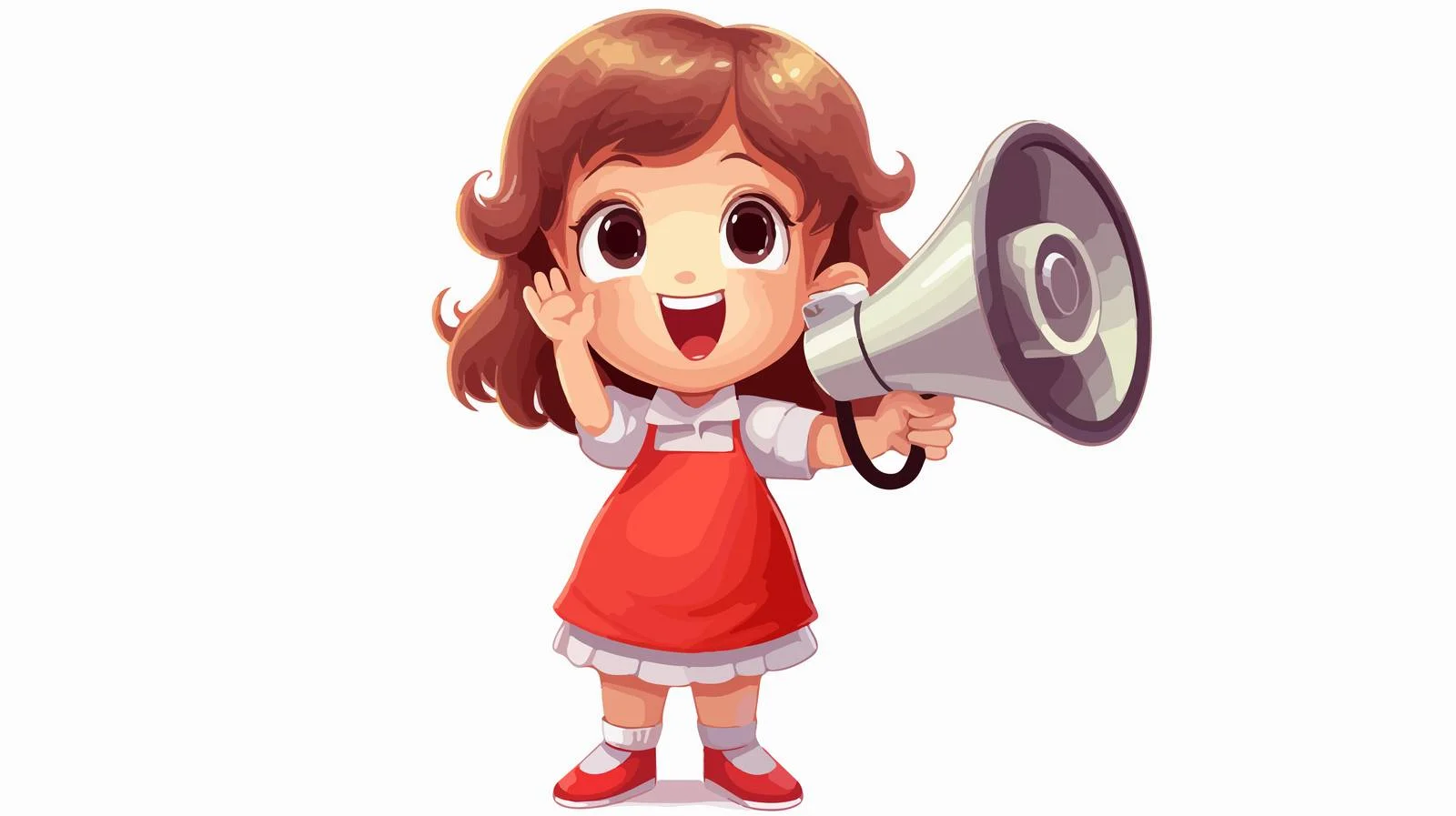 Cheerful Kid with Megaphone Cartoon — free download from Dotvec