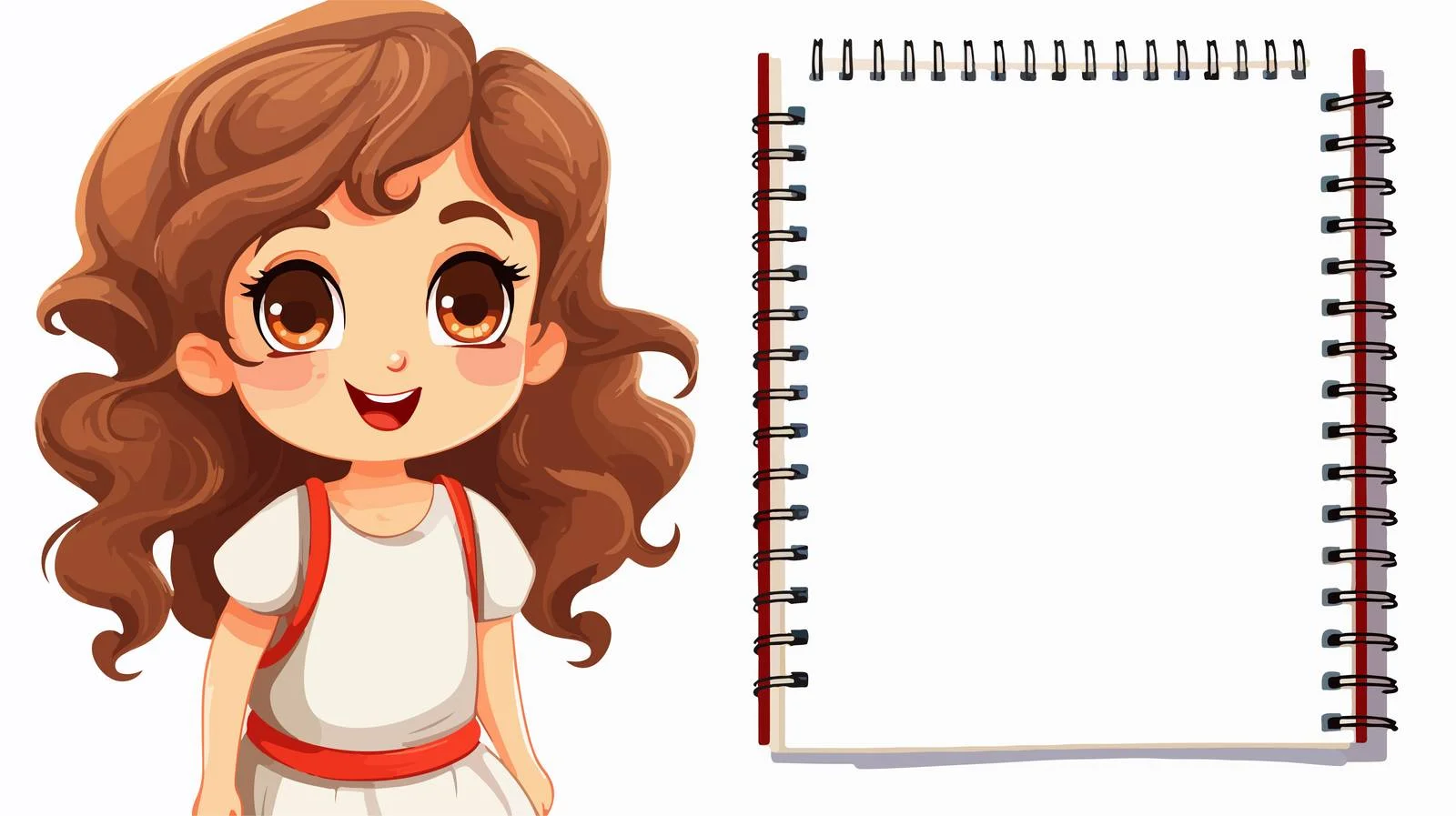 Kid Girl Notebook Cartoon Template — free download from Dotvec