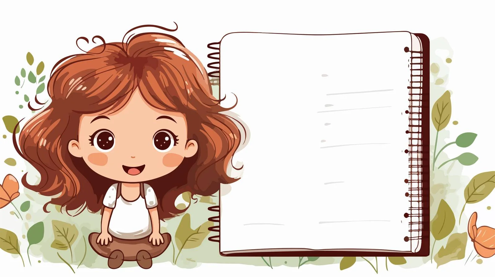 Adorable Kid Notebook Cartoon Template — free download from Dotvec