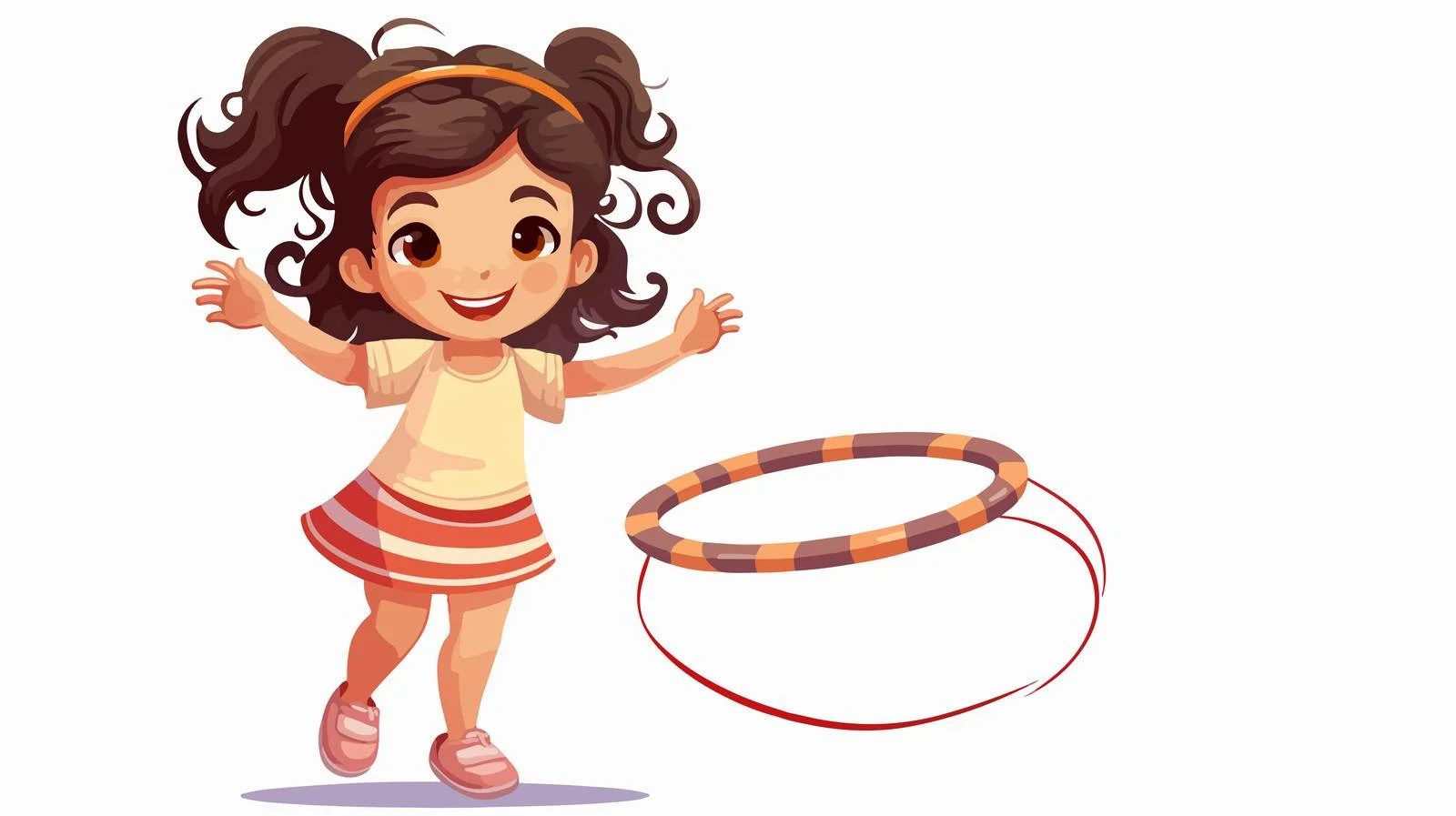 Child Playing with Hula Hoop Cartoon — free download from Dotvec