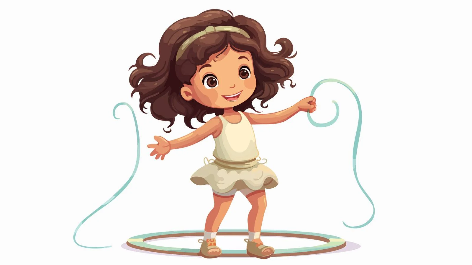 Cheerful Kid Playing with Hula Hoop — free download from Dotvec