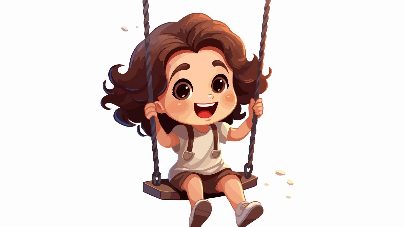 Adorable Kid Girl Swinging Cartoon Illustration — free download from Dotvec