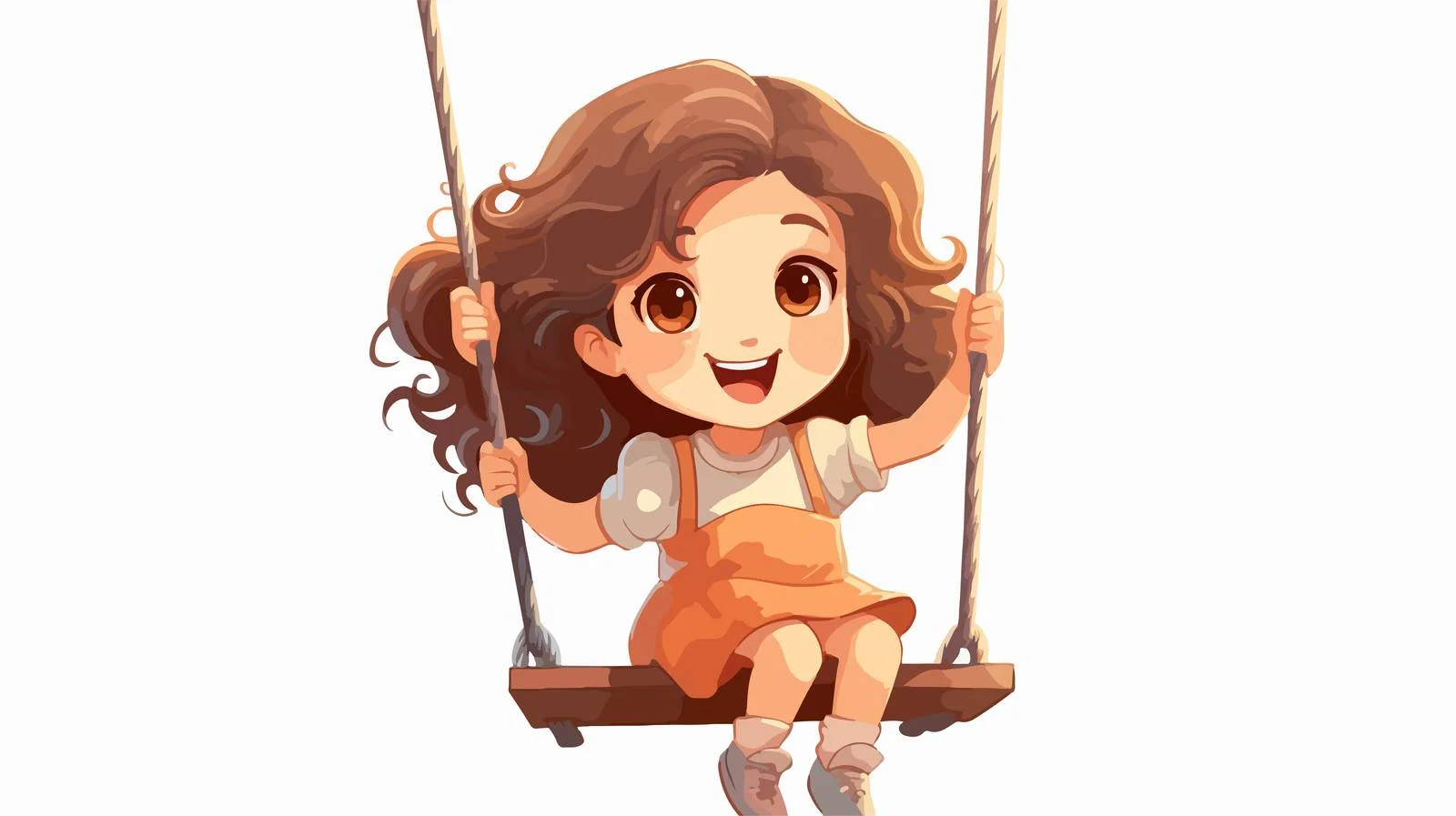 Joyful Kid Swinging Cartoon Vector Illustration — free download from Dotvec
