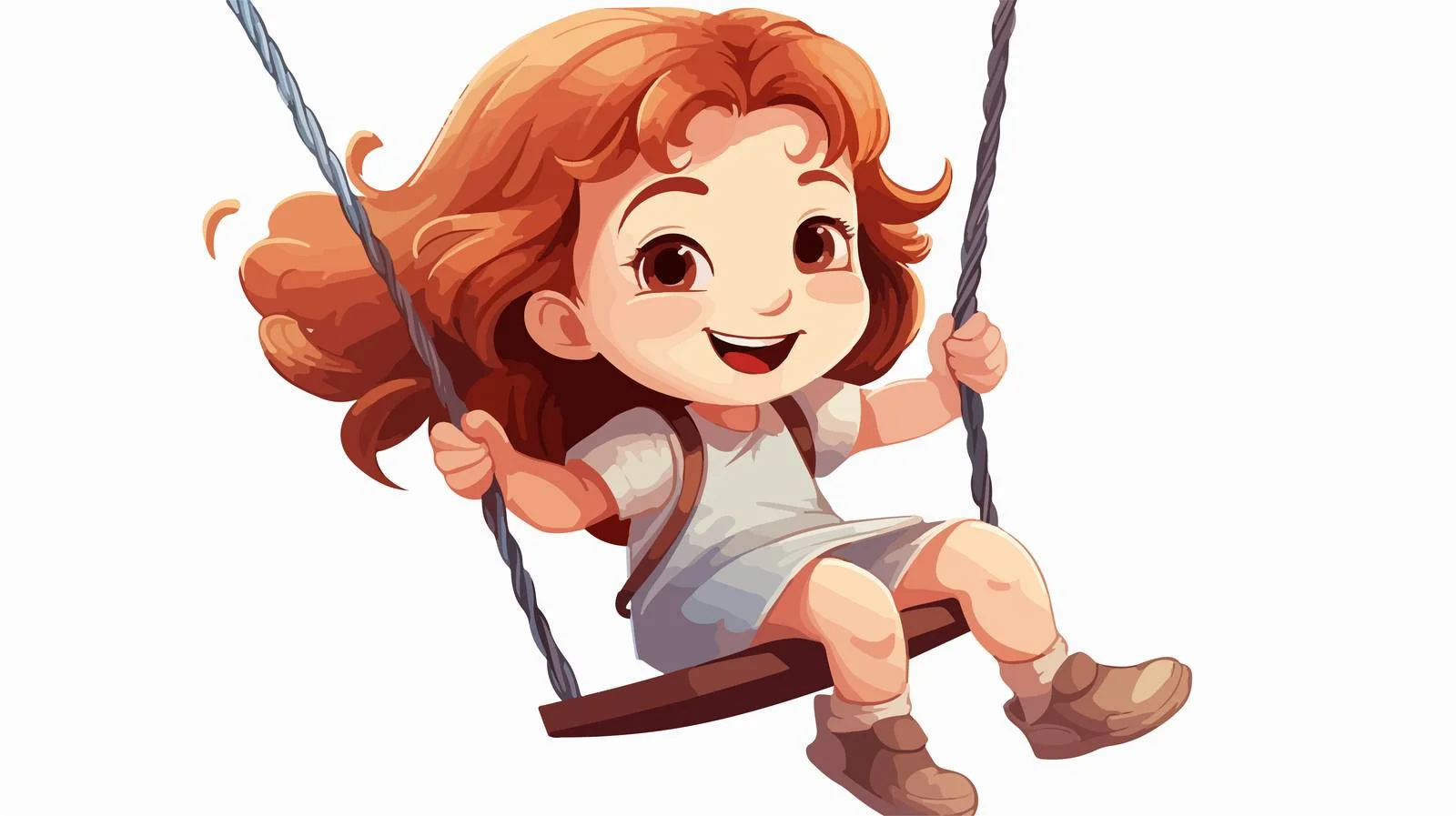 Joyful Kid Swinging Cartoon Illustration — free download from Dotvec