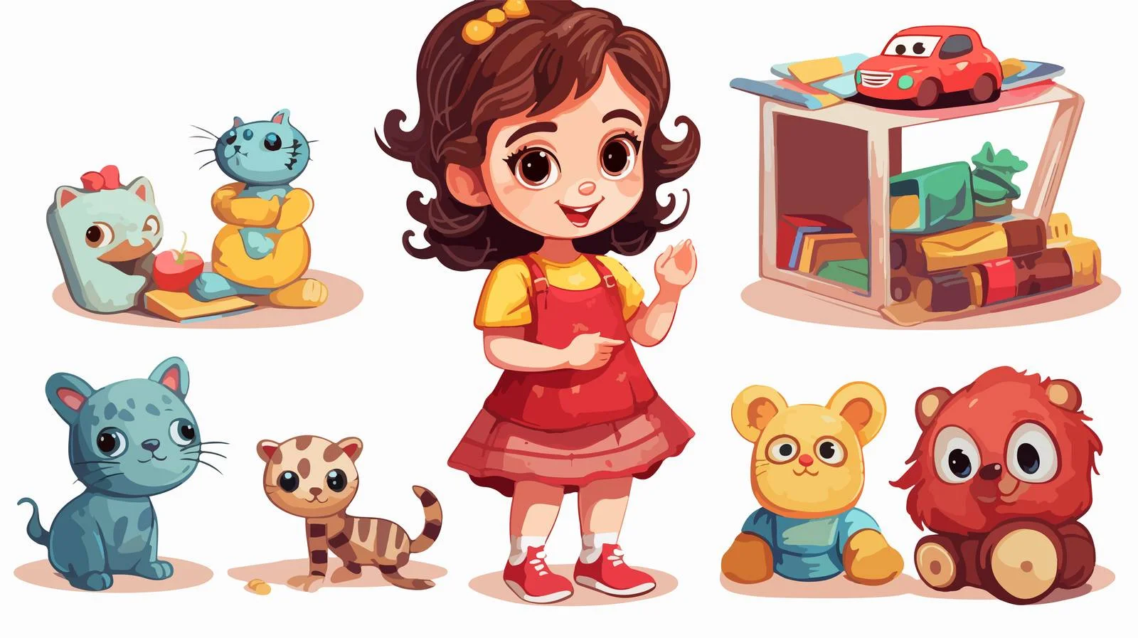 Joyful Child Playing with Toys — free download from Dotvec