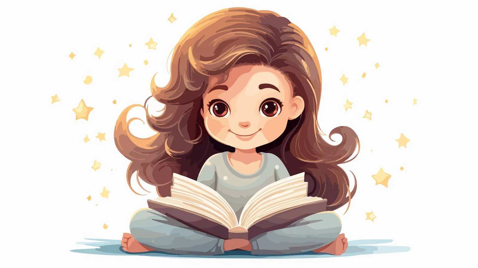 Adorable Child Reading and Dreaming — free download from Dotvec