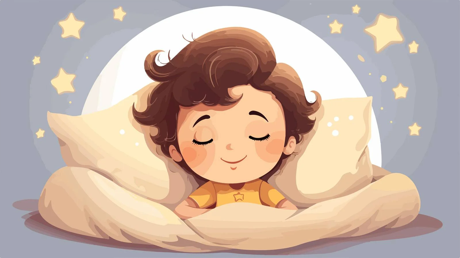 Sweet Dreams: Cute Girl Cartoon Illustration — free download from Dotvec