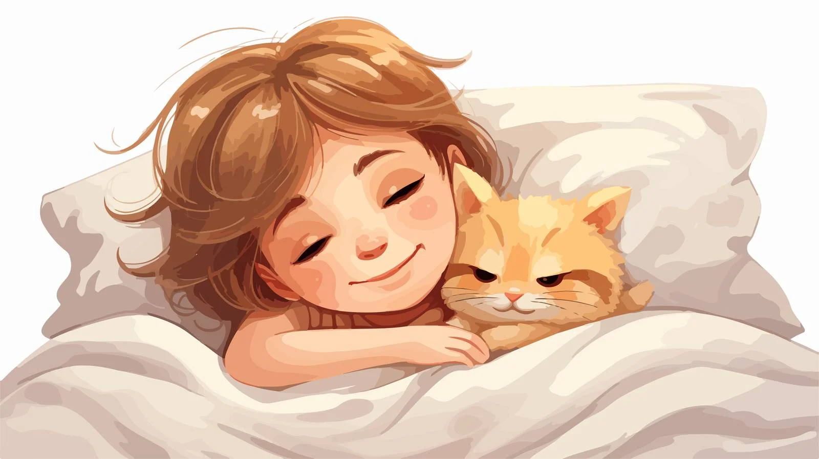 Sweet Dreaming Child Cartoon Illustration — free download from Dotvec