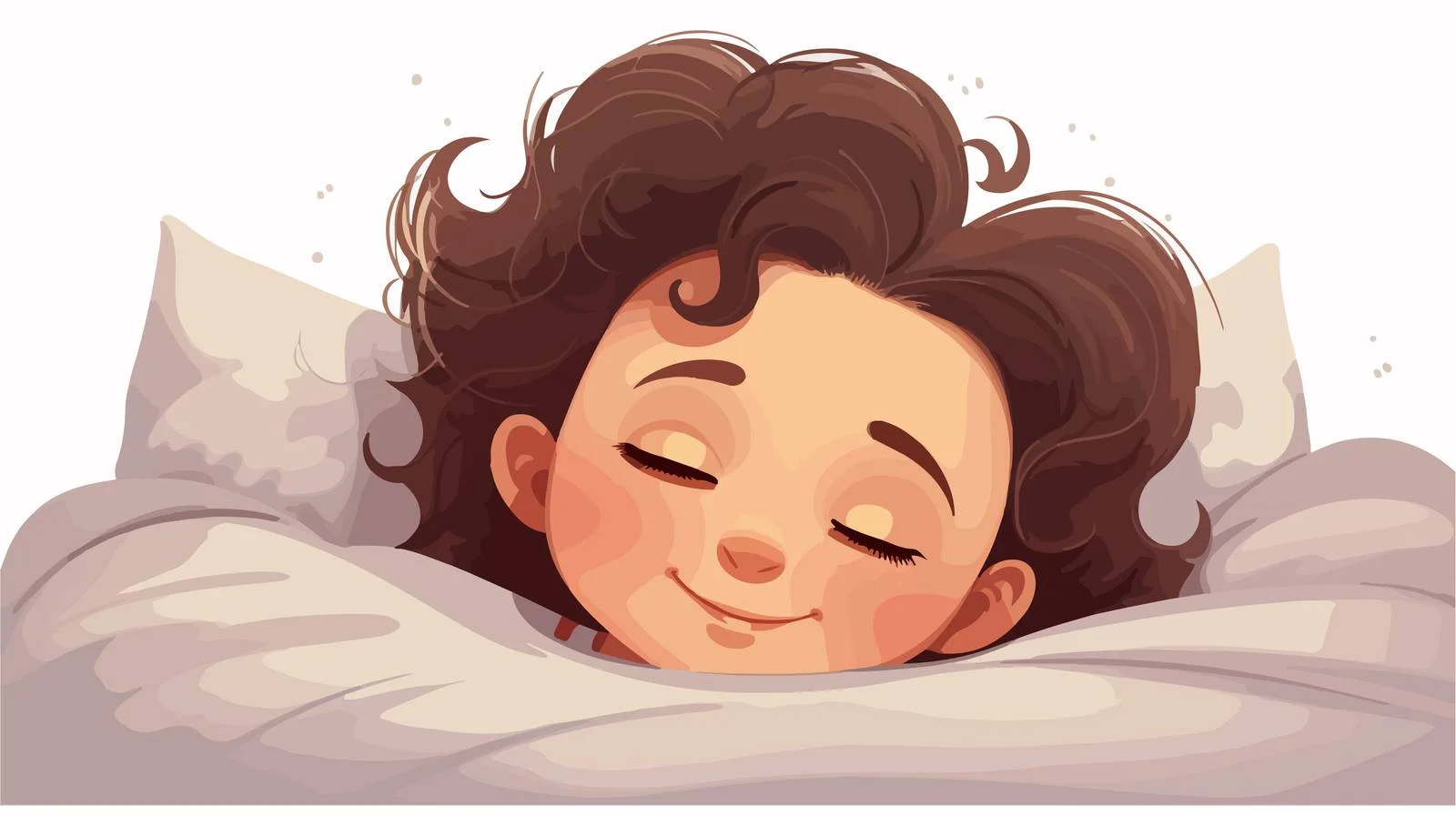 Cheerful Child Sleeping in Cartoon Bedroom — free download from Dotvec