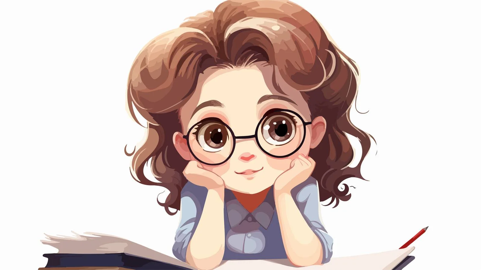 Young Student Pondering Exam Cartoon — free download from Dotvec